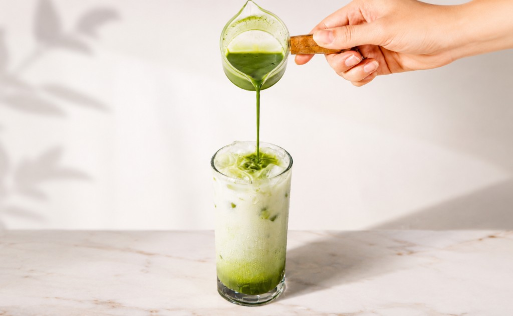 Receta de matcha con crema de coco
