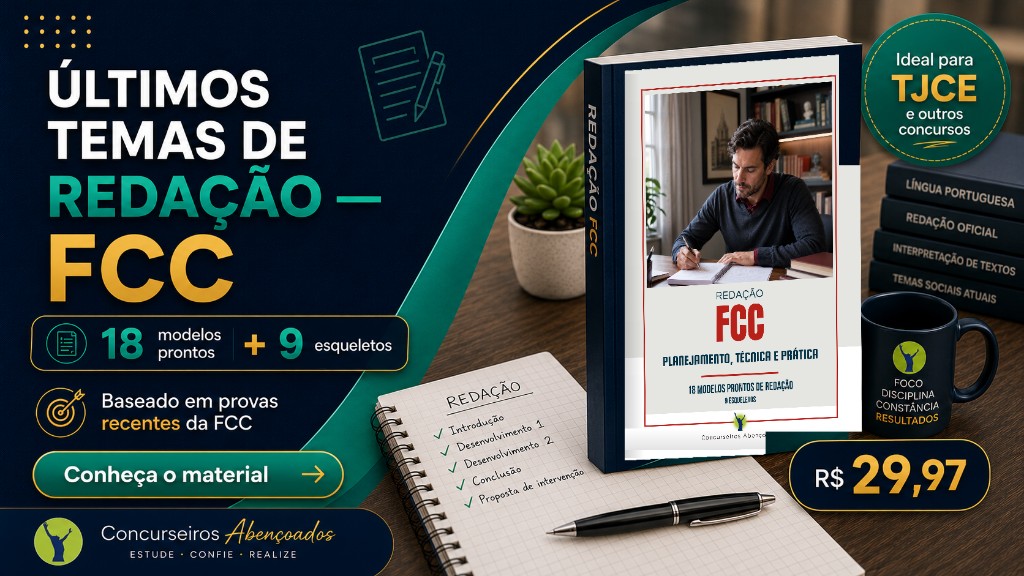 Reda&ccedil;&otilde;es para concurso banca FCC com modelos e temas para treinar