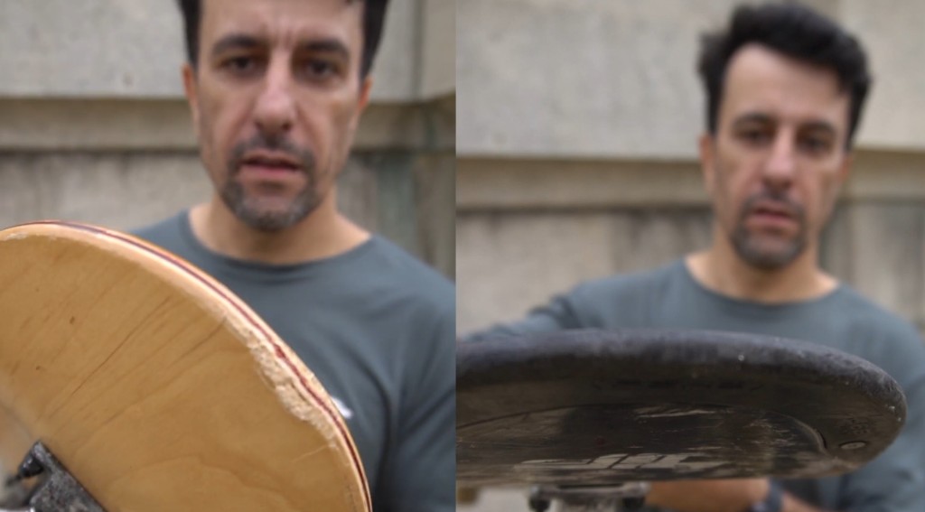 Compara&ccedil;&atilde;o entre bico de shape de maple comum lascado e bico com tecnologia TIPtech intacto ap&oacute;s teste de impacto.