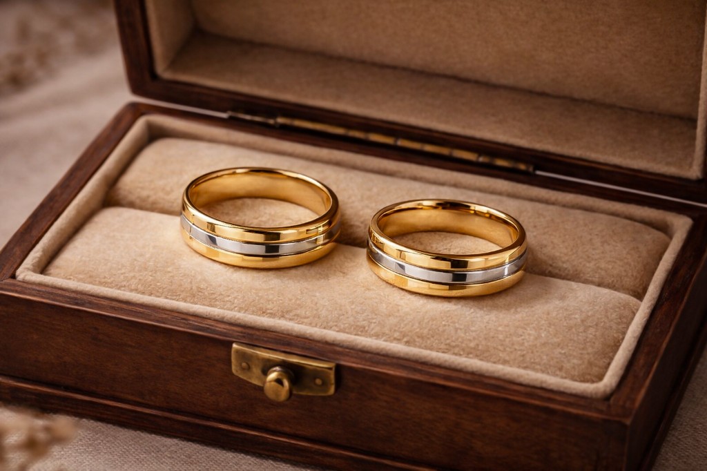 Alianzas de oro 18k combinadas en en los 3 colores fabricadas por Fasano Joyeros