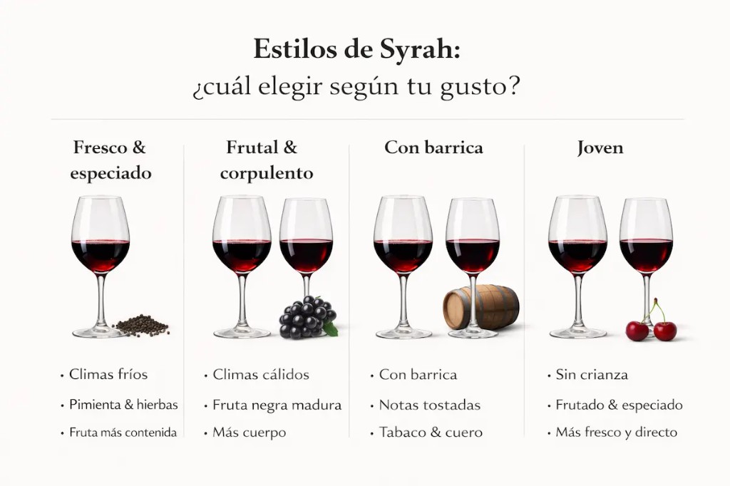 Estilos de Syrah: comparaci&oacute;n visual