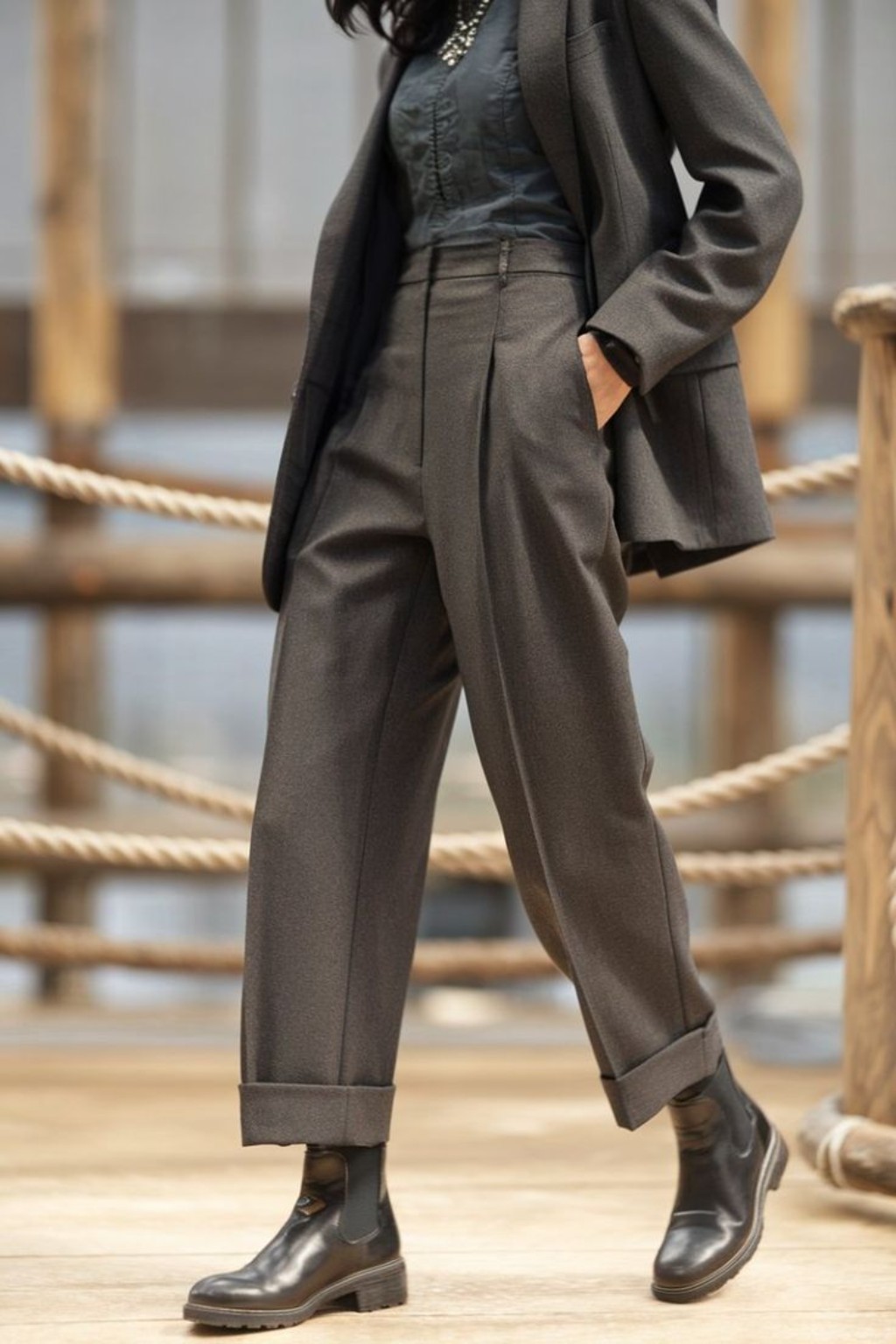 Look de trabalho com bota Wishin