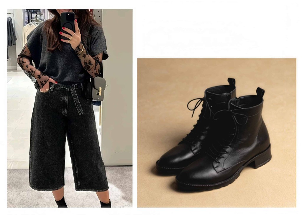 Opção de looks para festival com coturno preto.