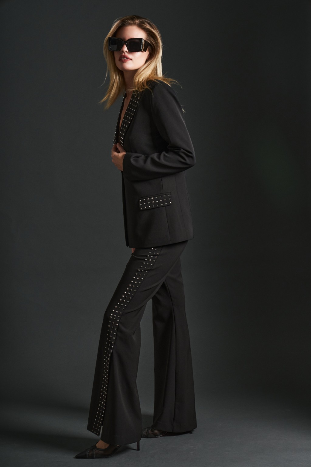 Traje negro Saco Vienna y Pantal&oacute;n Milano JANIS NIGHT para evento de noche