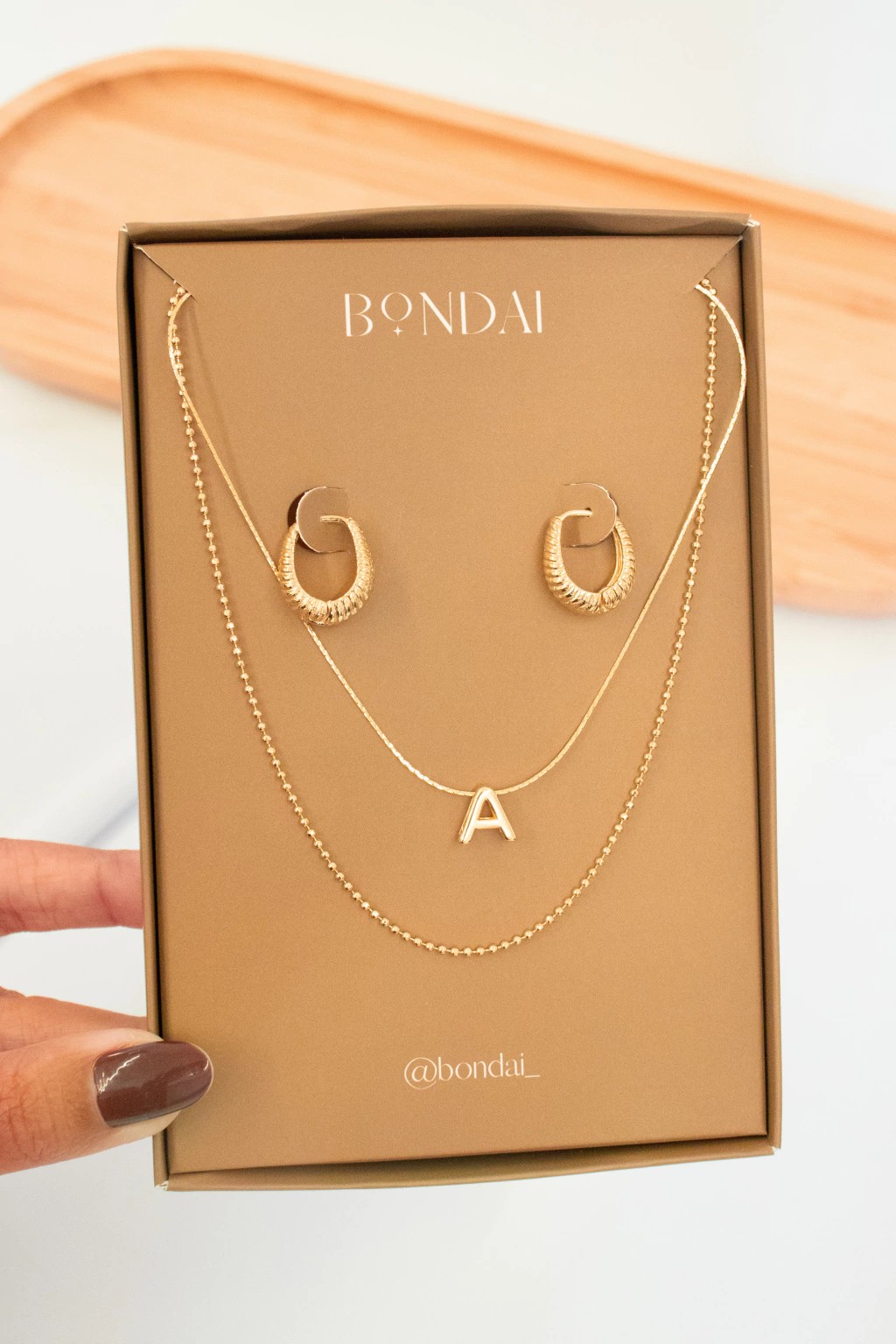 kit colar com letra inicial bondai