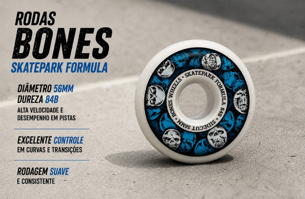 Roda Bones Skatepark Fórmula 56 p5 Side It's 84b