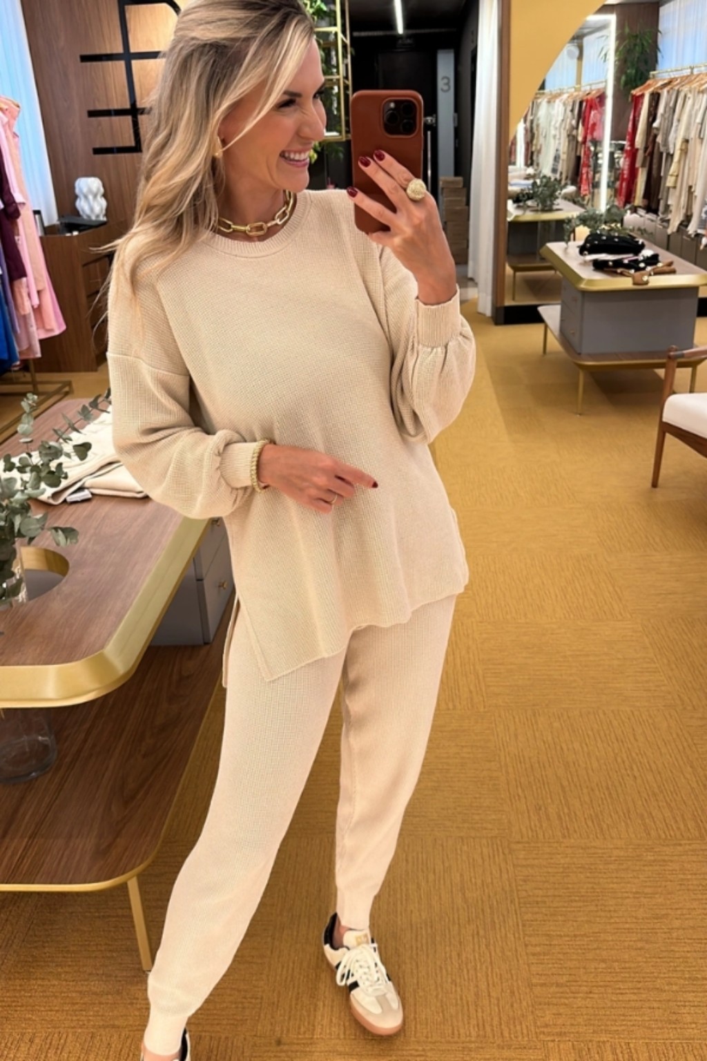 look conjunto tricot brunch passeio amigas