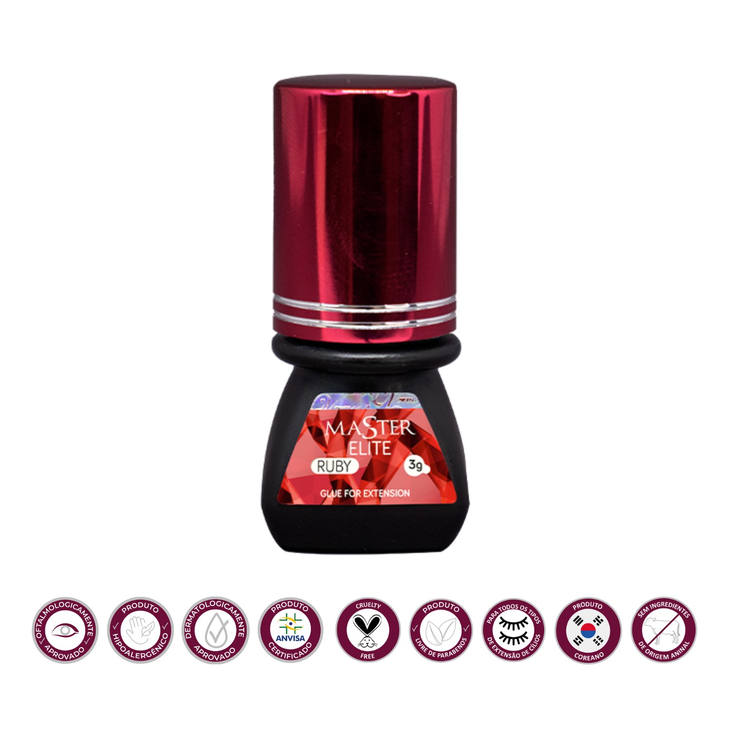 Frasco oficial da Cola Master Elite Ruby 3 g