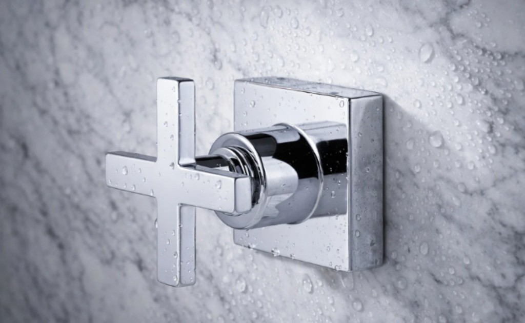 Acabamento de Base Registro em metal cromado