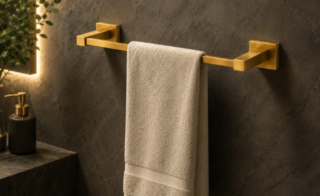 Porta toalha dourado
