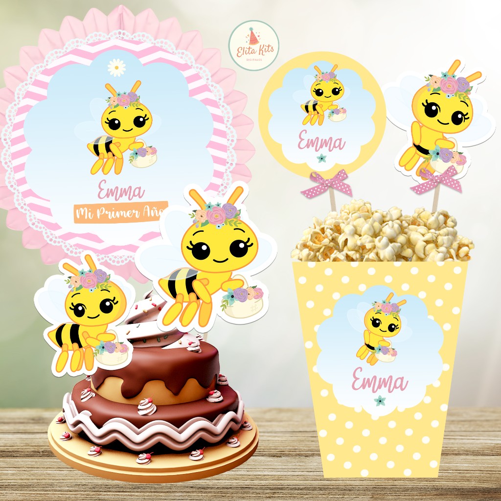 Kit imprimible Abejita Chiquitita Cumplea&ntilde;os Ni&ntilde;a