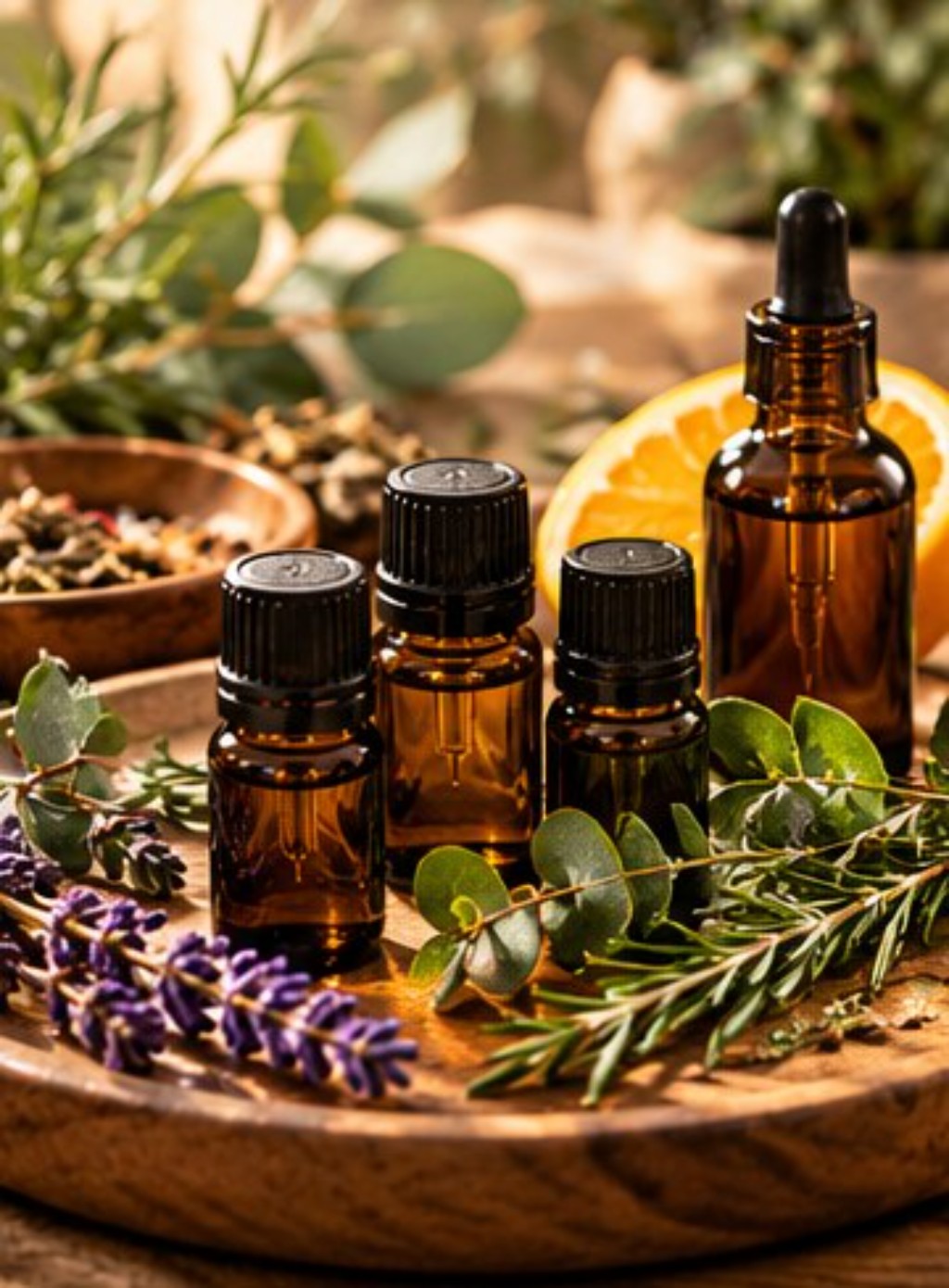 Aceites esenciales de lavanda y romero