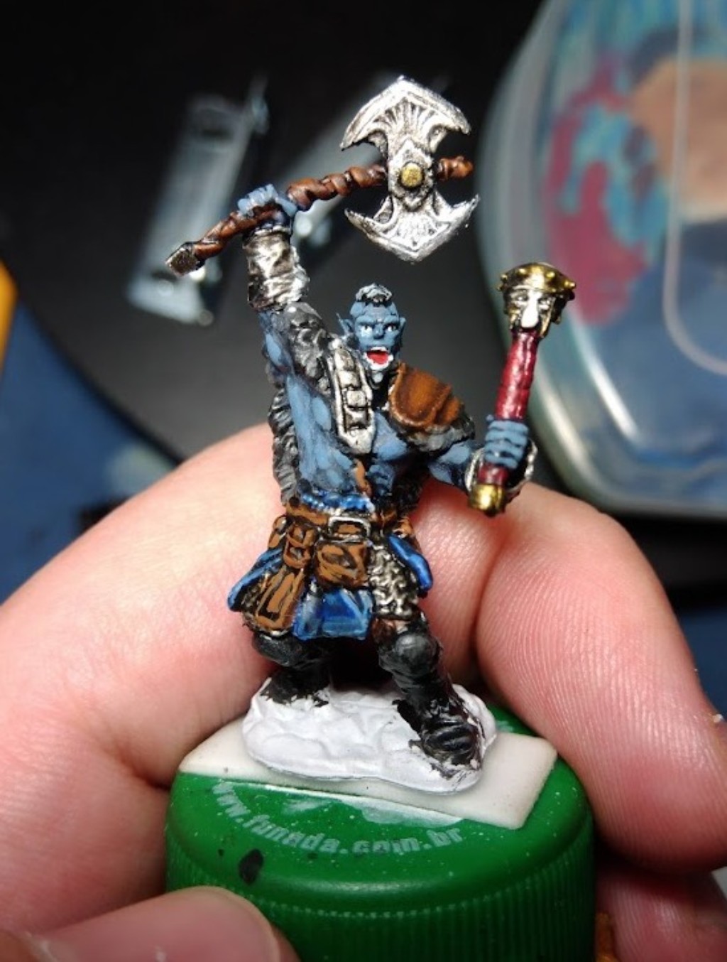 Uma das primeiras miniaturas que pintei la no final de 2017 inicio de 2018