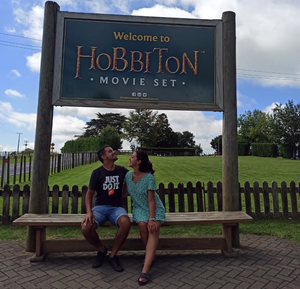 cartel del Hobitton en Nueva Zelanda