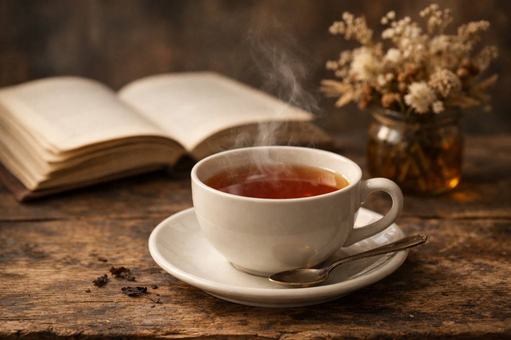 Xícara de chá em momento de pausa consciente