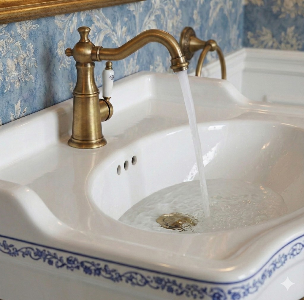 Cuba Cl&aacute;ssica Portofino Vintage Porcelana Luxo Suporte Inox Bronze Antigo - CAB4821PB