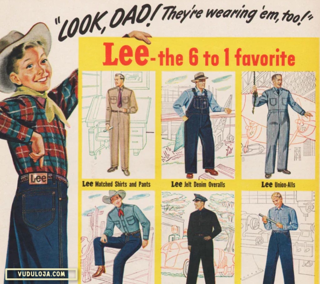 Anuncio vintage de roupas de trabalho da marca Lee