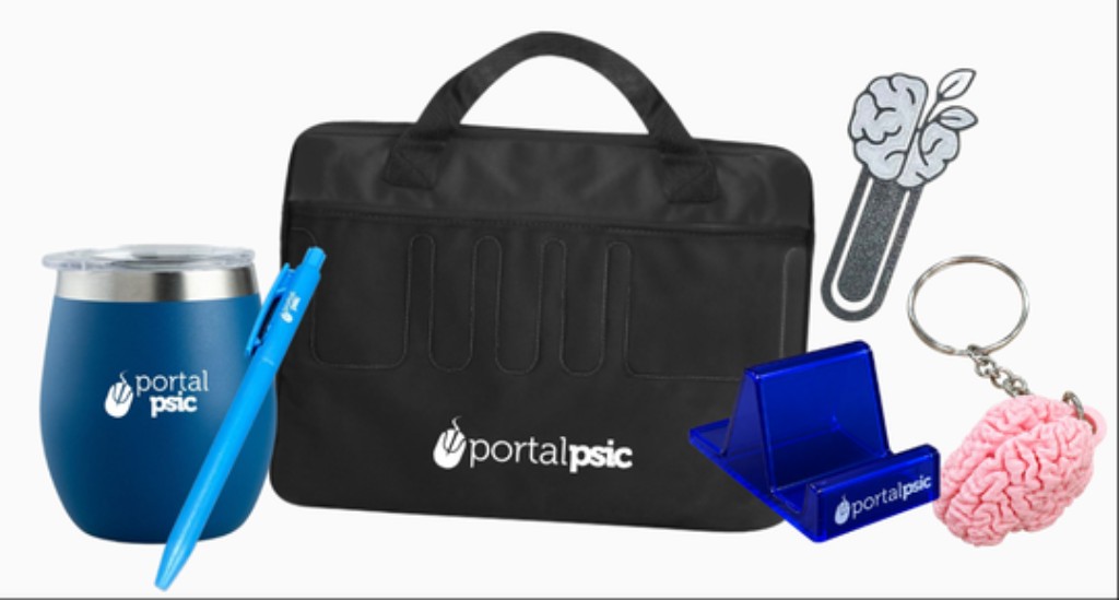 Brindes da campanha M&ecirc;s da Psicologia da Portal Psic