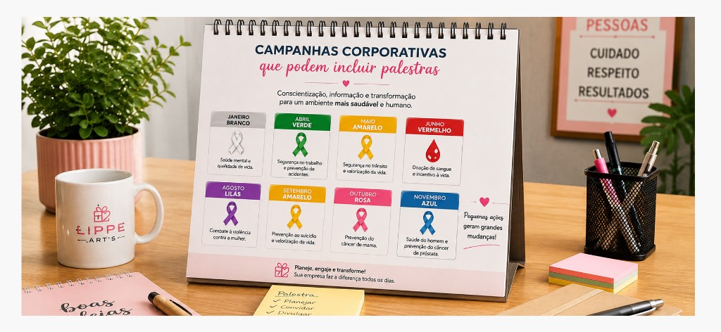 Calend&aacute;rio de campanhas corporativas com palestras