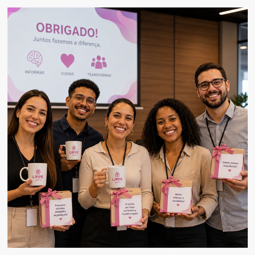 Colaboradores ap&oacute;s palestra corporativa