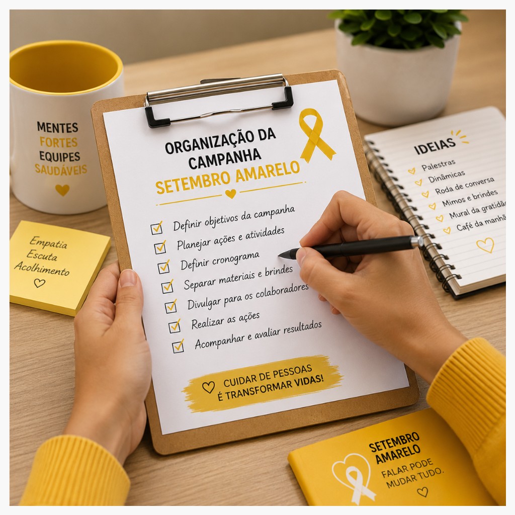 Planejamento de campanha de Setembro Amarelo na empresa