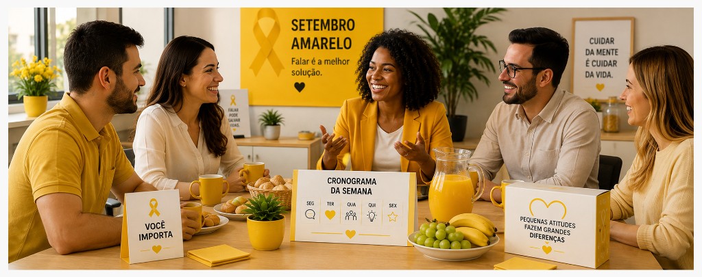 Café da manhã temático para Setembro Amarelo na empresa
