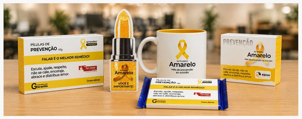Brindes personalizados para Setembro Amarelo nas empresas