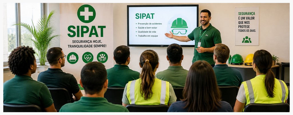 Colaboradores participando de uma palestra durante a SIPAT