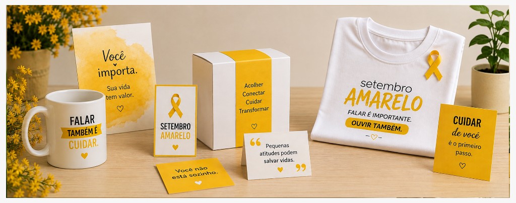 Brindes personalizados para campanha Setembro Amarelo