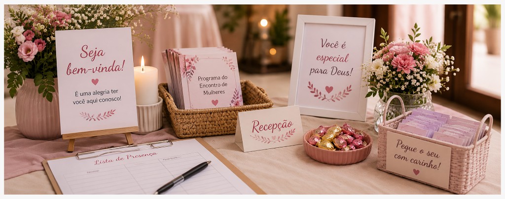 recep&ccedil;&atilde;o para encontro de mulheres na igreja