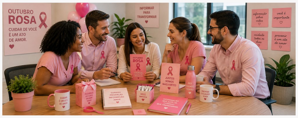 Campanha de Outubro Rosa com conscientiza&ccedil;&atilde;o e integra&ccedil;&atilde;o dos colaboradores