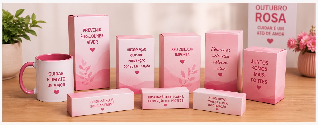 Brindes personalizados para campanha de Outubro Rosa nas empresas