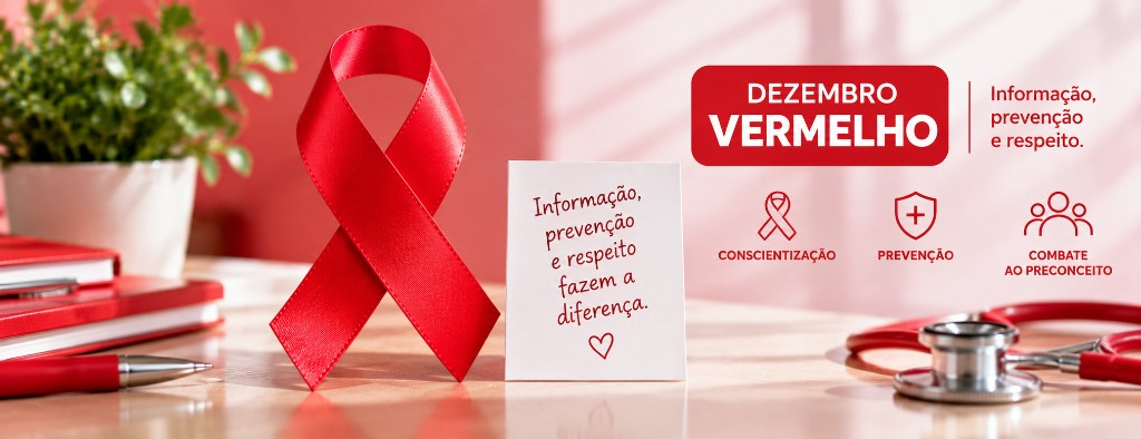 La&ccedil;o vermelho da campanha Dezembro Vermelho de preven&ccedil;&atilde;o ao HIV/AIDS e outras ISTs