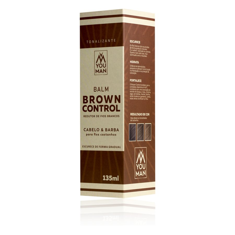 Caixa do Brown Control com as tonalidades de castanho impressas no verso
