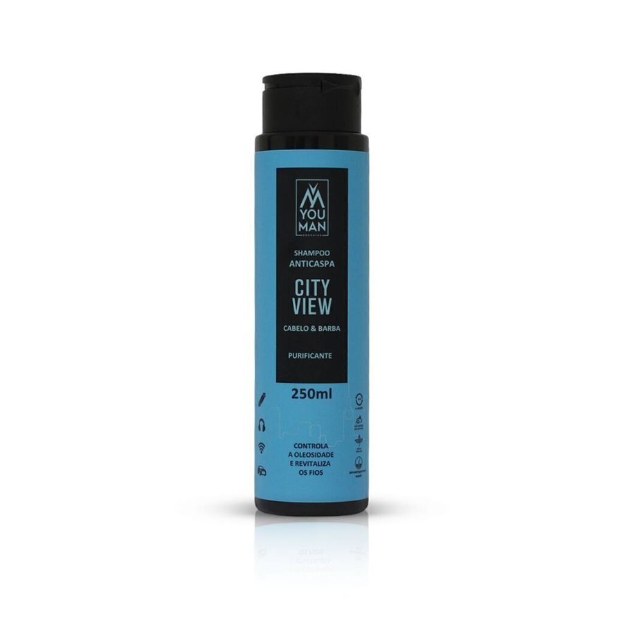 Shampoo anticaspa City View You Man, para cabelo e barba, 250 ml