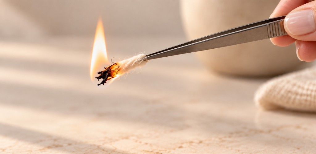 Prueba del Encendedor para verificar composición del hilado