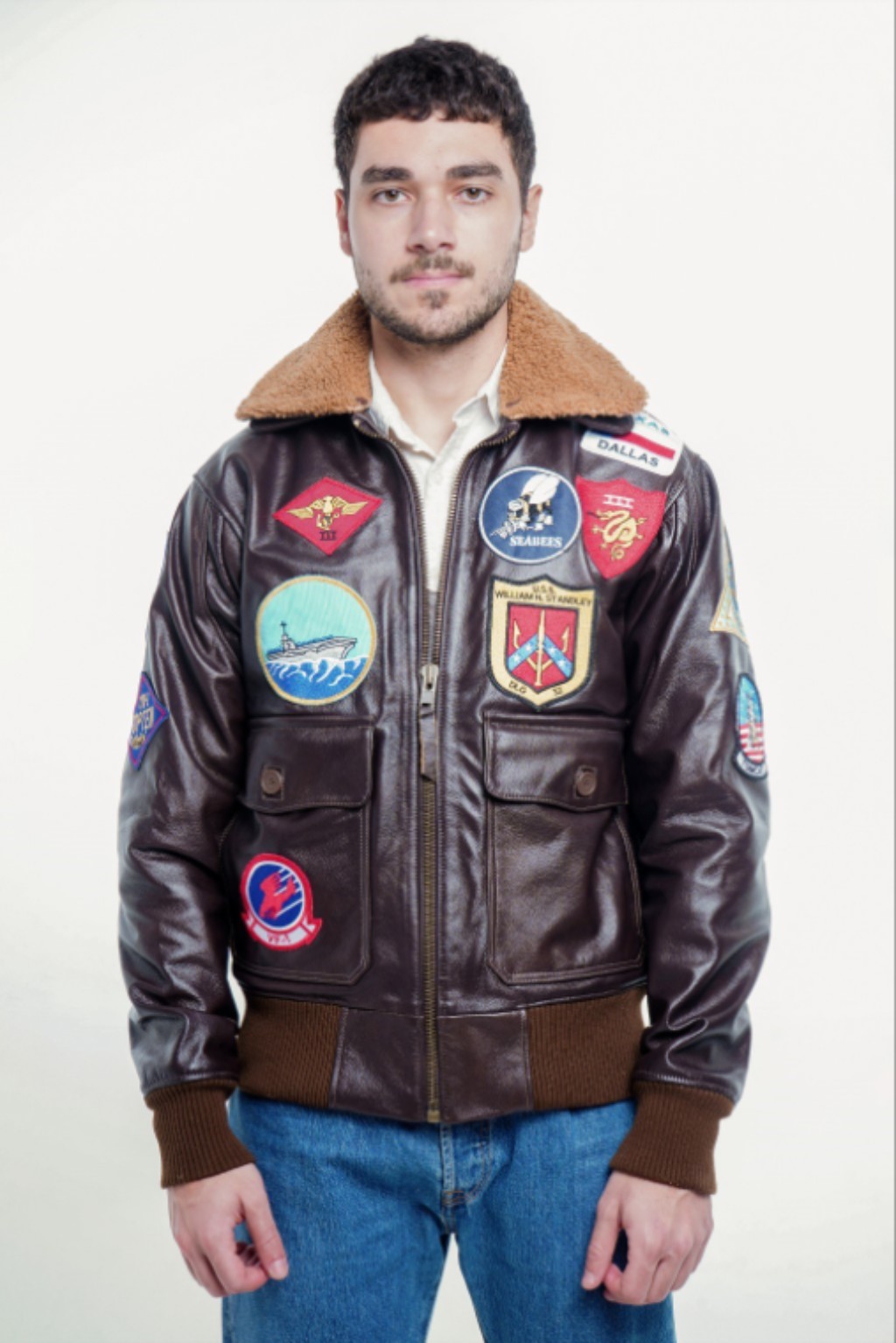 Jaqueta de couro Top Gun da Orbital Company