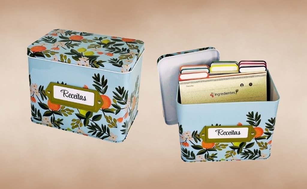 presente criativo para quem ama cozinhar-caixa de receitas
