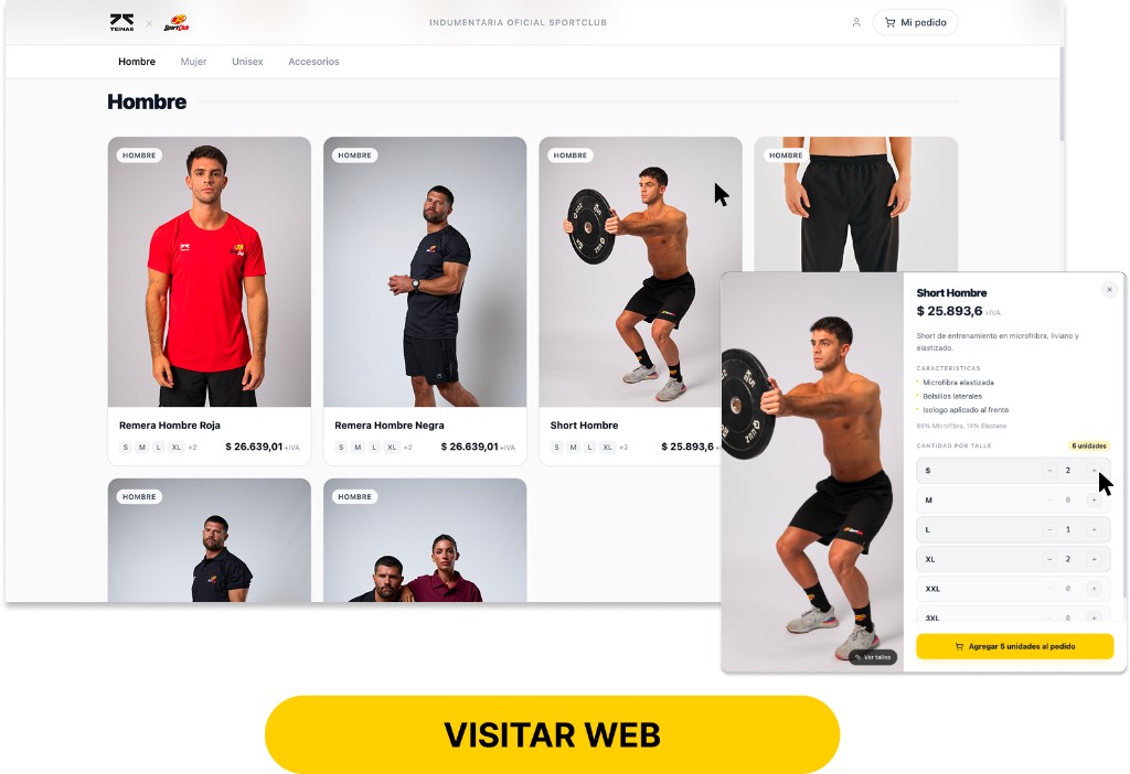 Portal de pedidos SportClub - Visitar web