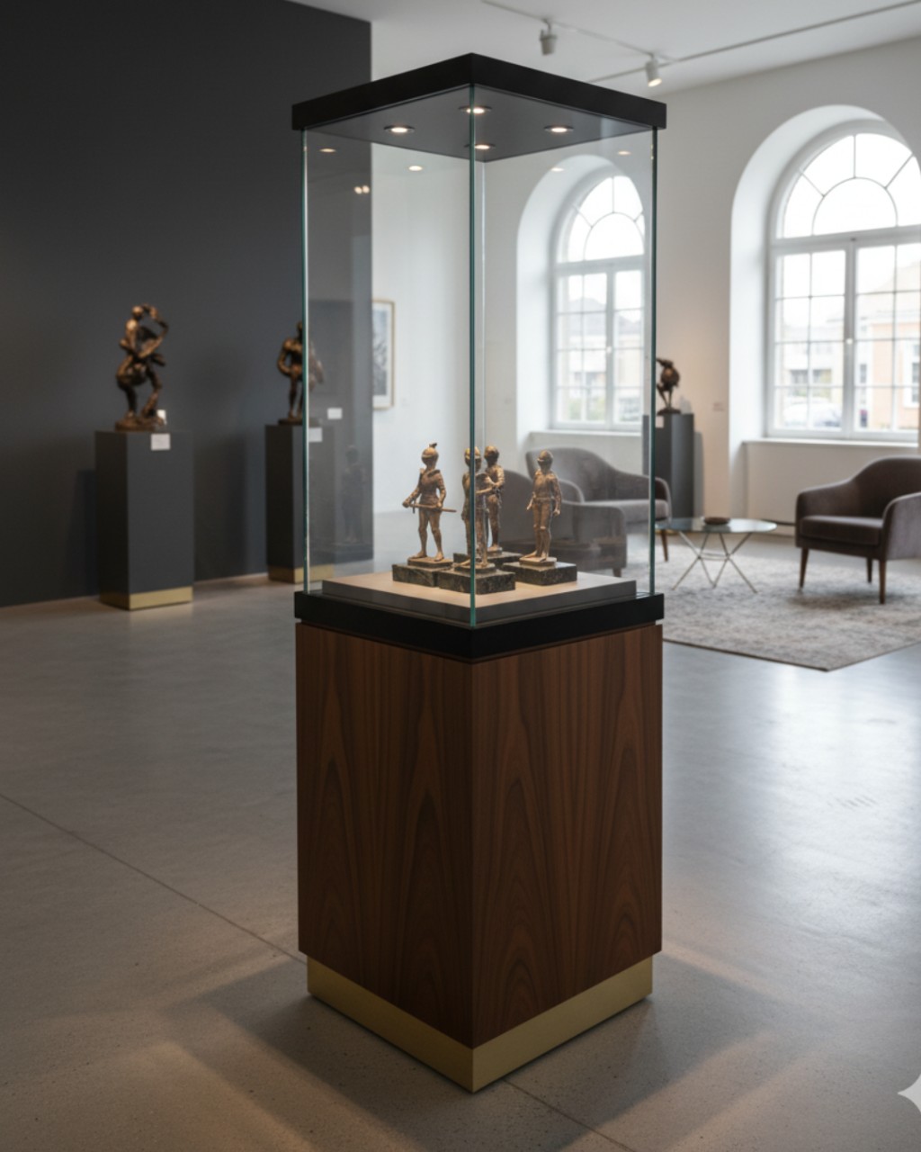 Conjunto de Soldados Medievais exposto no ambiente sofisticado do Sal&atilde;o de Vendas 