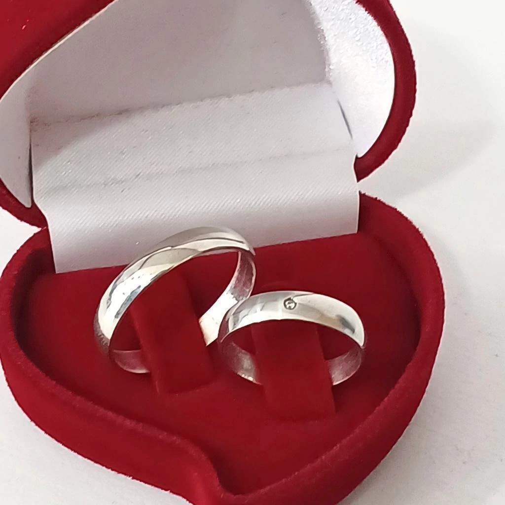 alian&ccedil;a de namoro fina em prata 925 sugest&atilde;o para compromisso ou dia dos namorados