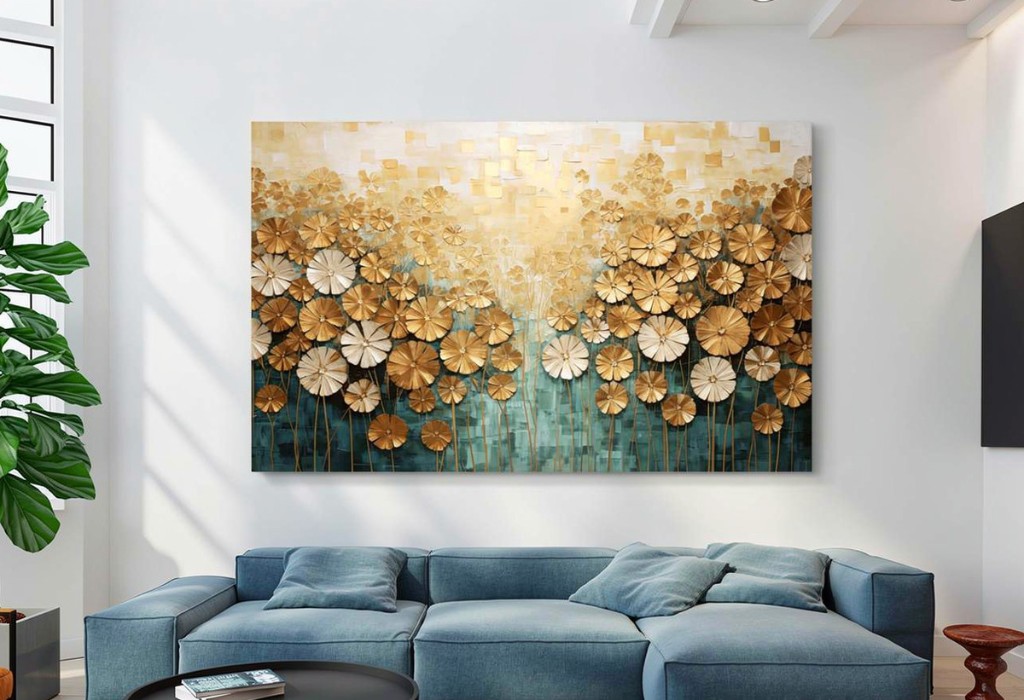 Quadro Luxo Jardim Dourado