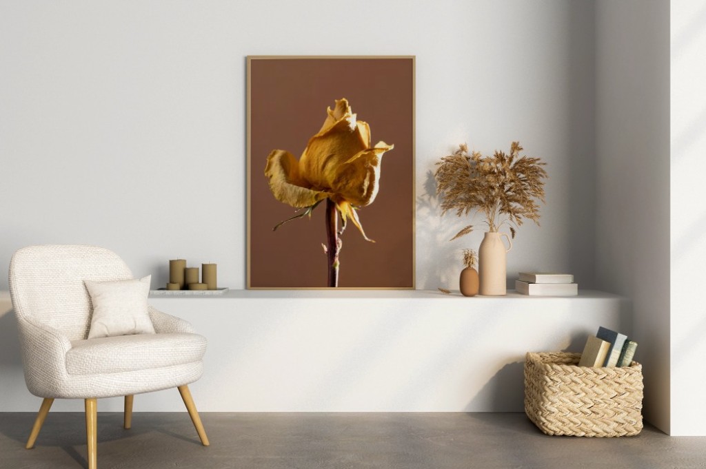 Quadro com flores secas