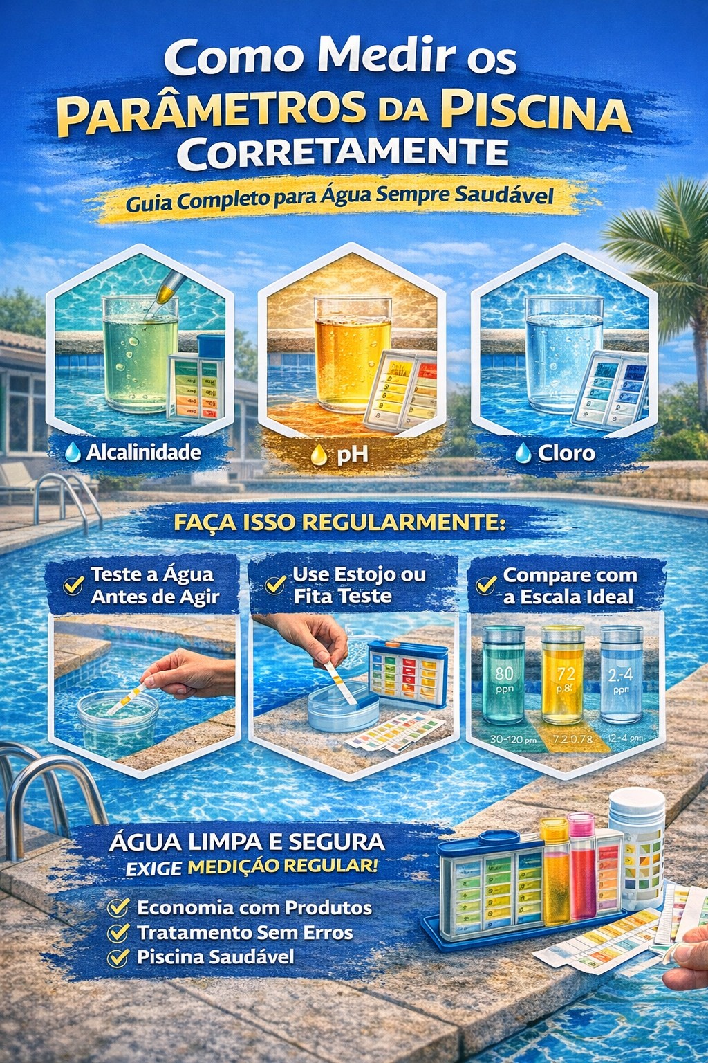 Como Medir os Parâmetros da Piscina Corretamente (Guia Completo para Água Sempre Saudável)