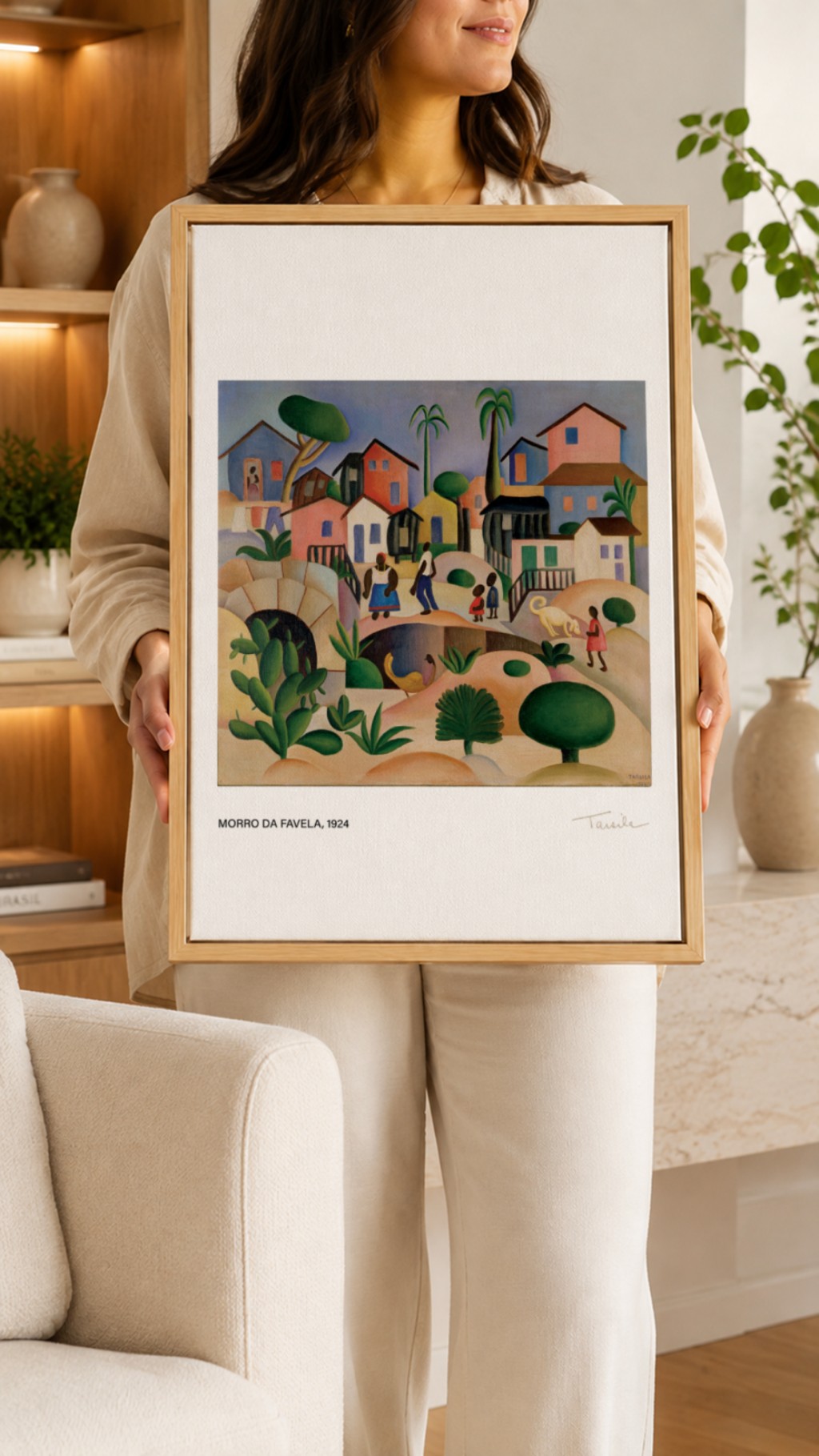 Quadro Oficial Morro da Favela Tarsila do Amaral sem paspatur