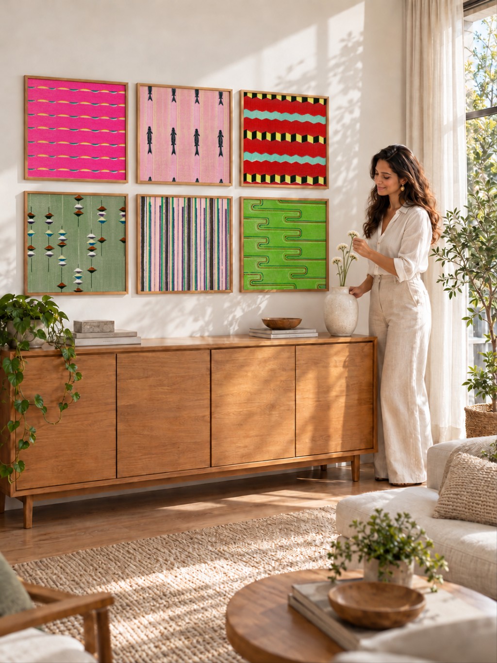 Kit Shima-Shima com seis quadros quadrados