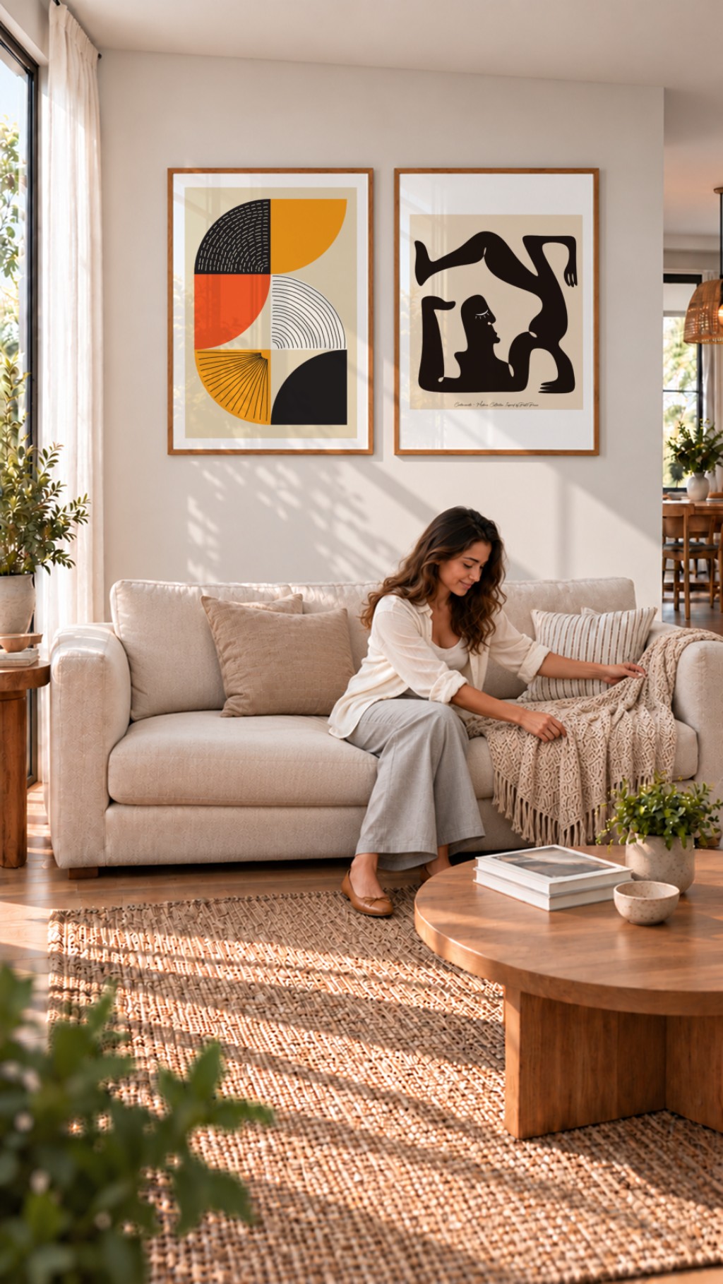 Conjunto de dois quadros decorativos Bauhaus e Picasso Style
