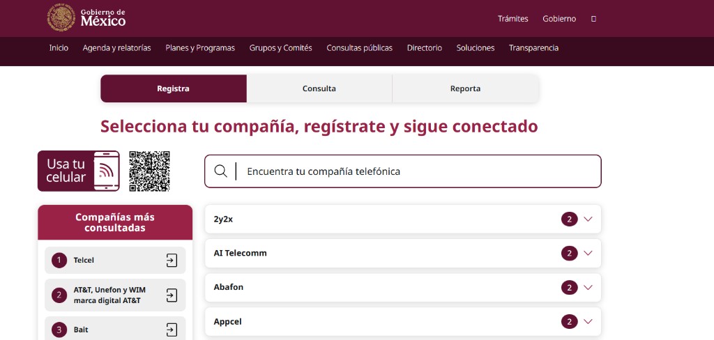 Registra tu línea telefónica
