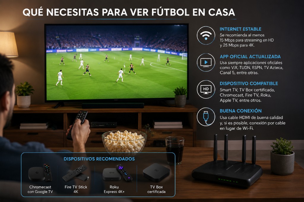Qué necesito para ver el futbol en casa