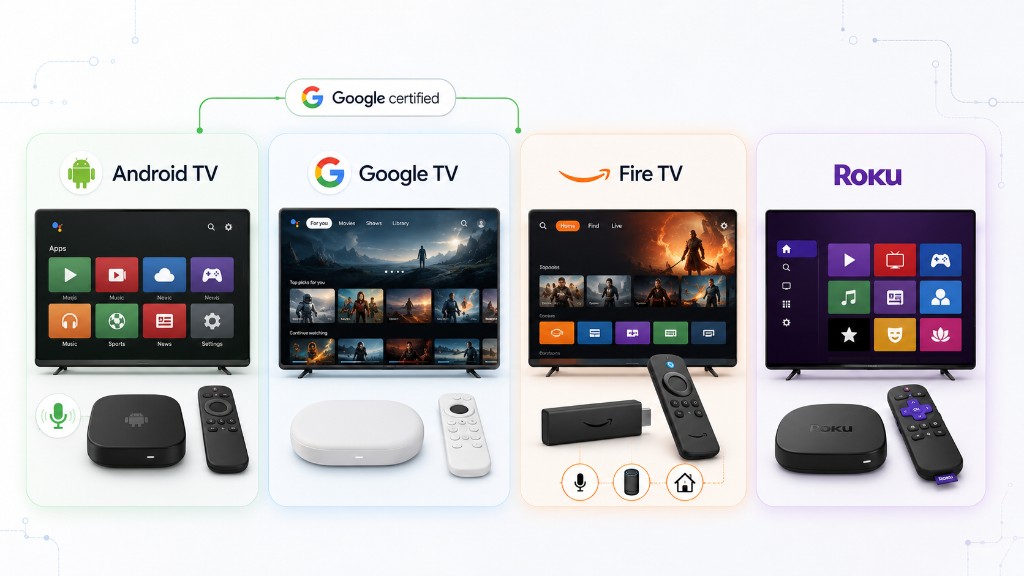 Android TV, Google TV, Fire TV y Roku
